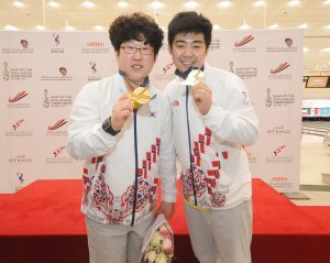 Doubles Gold medalist, Choi Bok Eum and Park Jong Woo of Korea 3