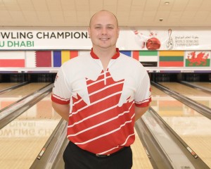 Singles gold medalist, Dan MacLelland of Canada taking over the lead of the All Events after 21 games